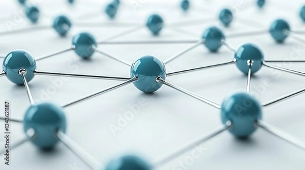 Fototapeta Hydrogen molecule with a modern digital design, featuring clearly visualized protons, neutrons, and electrons in an abstract, futuristic style, perfect for chemistry and molecular education.