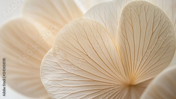 Fototapeta Delicate cream-colored lotus petals with soft gradients, perfect for spa, wellness, meditation, nature, or floral-themed designs