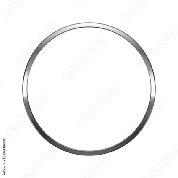 Obraz Circle silver frame. Isolated luxury round silver grey border. Glossy gray ring flat frame mockup design element. Vector illustration.