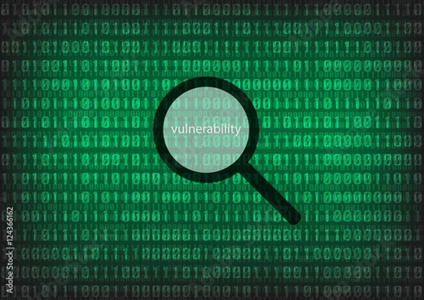 Fototapeta Vulnerability text with decimal number background