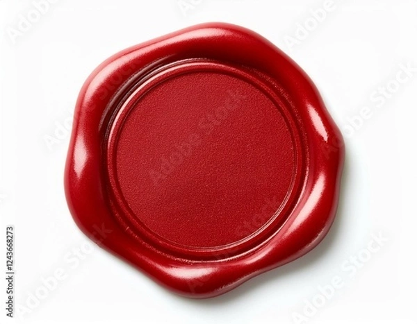 Obraz red wax seal with empty area isolated on white background