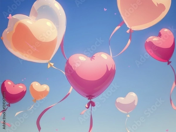 Fototapeta balloons in the shape of heart