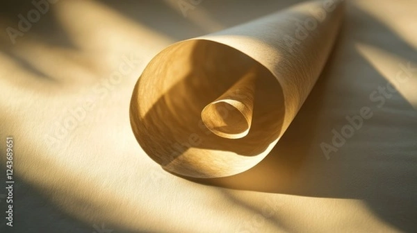 Obraz Rolled paper with a warm light