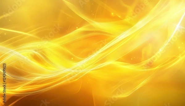 Fototapeta Abstract Golden Wave Background with Glowing Particles