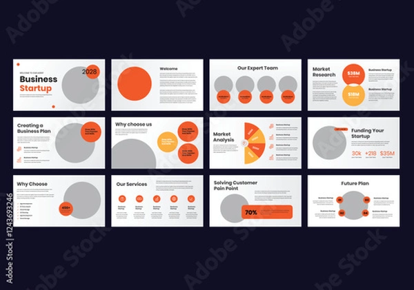 Fototapeta powerpoint and keynote presentation slides design template