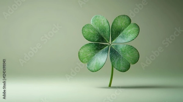 Obraz four leaf clover realistic 3d isolated on transparent background