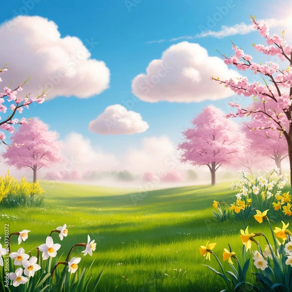 Obraz Spring day scenery봄날의 풍경 Generative AI
