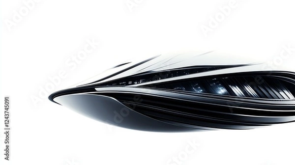 Fototapeta a futuristic hovering road, scifi floating highway, sleek modern design, zerogravity aesthetic, isolated on white background