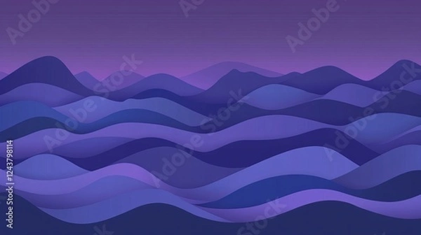 Fototapeta Abstract Vector Art Luminous Purple Gradient Flowing Bands, Smooth Transitions, Sharp Edges