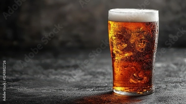 Obraz plastic cup with golden beer isolated on transparent background