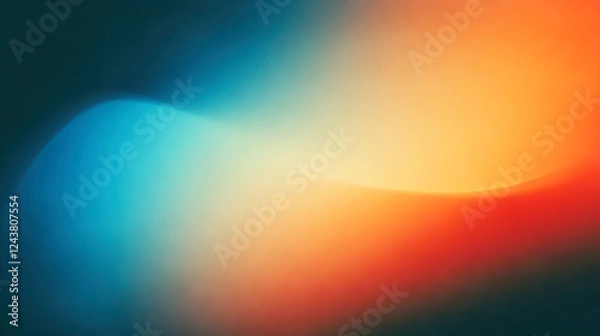 Obraz Gradient flow background with teal and orange tones