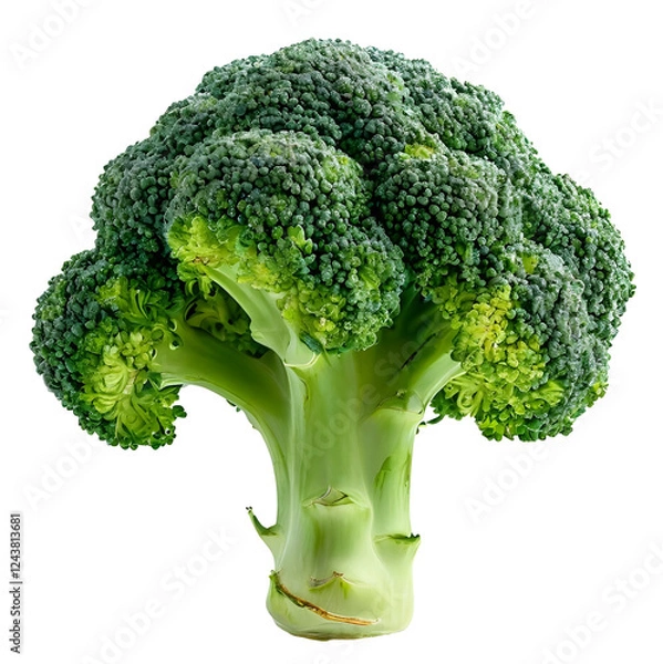 Fototapeta Fresh broccoli isolated transparent background a sample for package design