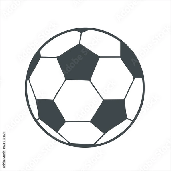 Fototapeta Soccer ball vector icon flat style illustration for web, mobile, logo, application and graphic design. Ball Icon Vector, Soccer ball vector icon