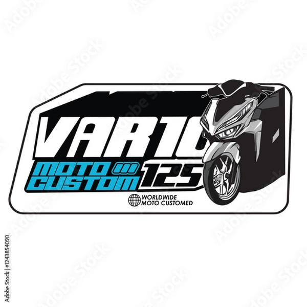 Fototapeta automatic scooter motorcycle custome,initial sport scooter team ,racing team logo