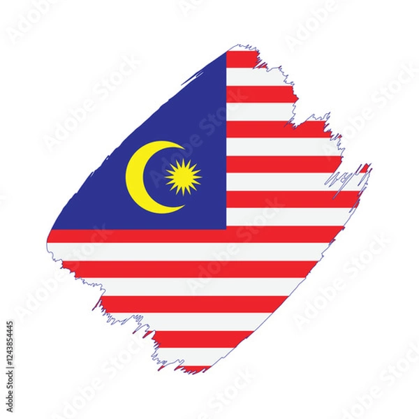 Fototapeta Malaysia flag in a flat grunge vector design background
