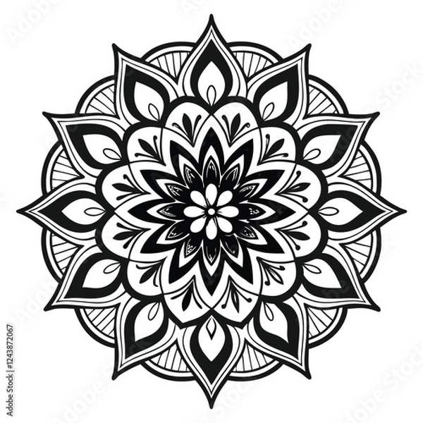 Fototapeta Black colour mandala