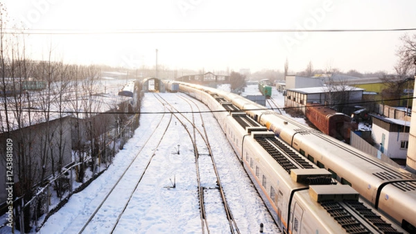 Obraz train on railway