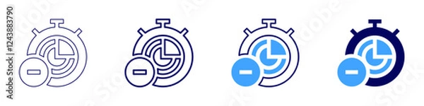 Fototapeta Timer usability icon in 4 different styles. Thin Line, Line, Bold, and Bold Line. Duotone style. Editable stroke