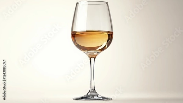 Fototapeta wine glass with white wine isolated on transparent background