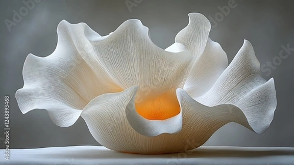 Obraz Abstract White Sculpture with Orange Interior Light
