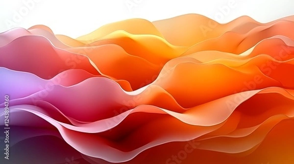 Obraz Abstract Colorful Waves Flowing Landscape