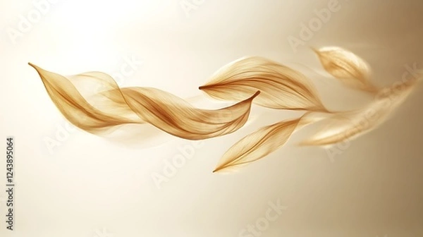 Obraz Golden Translucent Leaves Flowing Gracefully