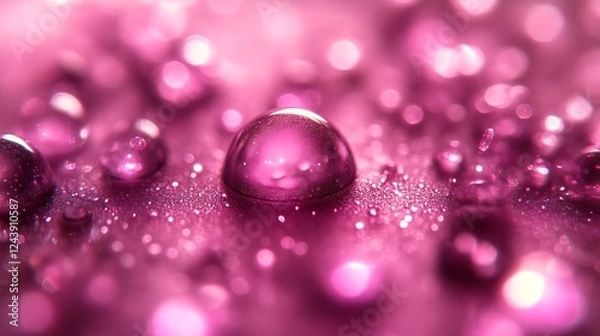 Obraz Pink Water Droplets Glitter Background Abstract