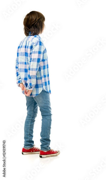 Obraz Model in studio isolated on white background full length