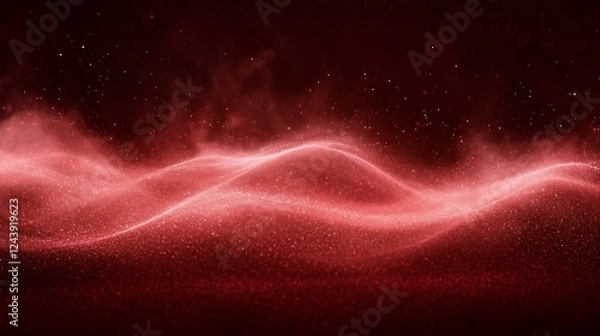 Obraz Red Glittering Waves Abstract Background Design