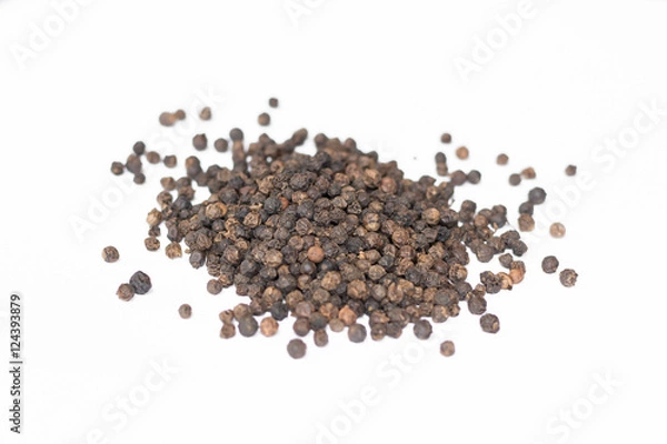 Fototapeta Black pepper on a white background