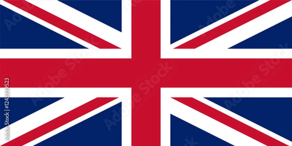 Obraz The flag of the UK, with accurate proportions and official colors. Vector image.