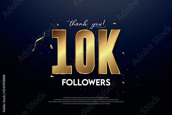 Fototapeta 10k followers celebration with beautiful background design vector.