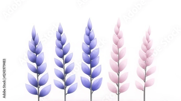 Fototapeta Elegant Minimalist Floral Design with Colorful Leaves Display