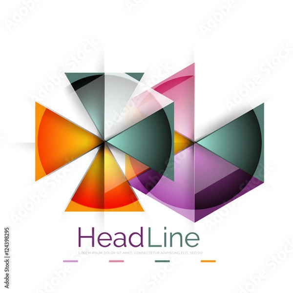 Fototapeta Vector 3d geometric abstract background