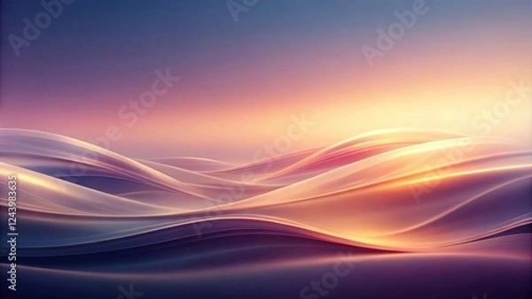 Obraz Abstract Sunset Landscape with Soft, Flowing Waves of Light and Shadow