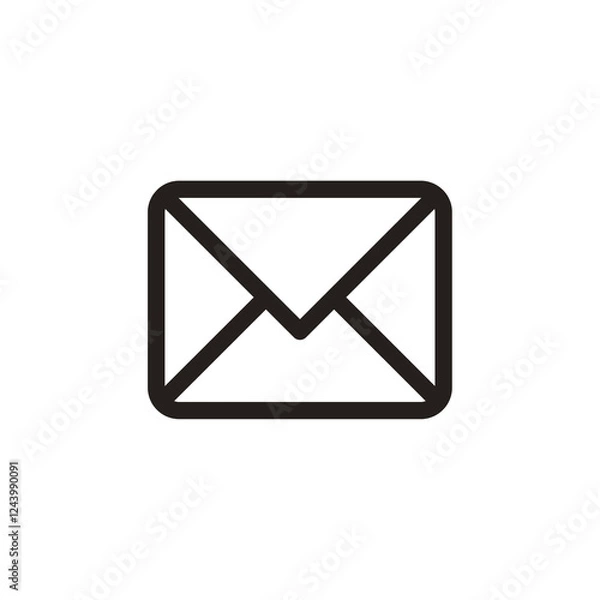 Fototapeta Mail icon, envelope, message symbol isolated on transparent background, email PNG