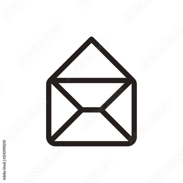 Fototapeta Mail icon, envelope, message symbol isolated on transparent background, email PNG
