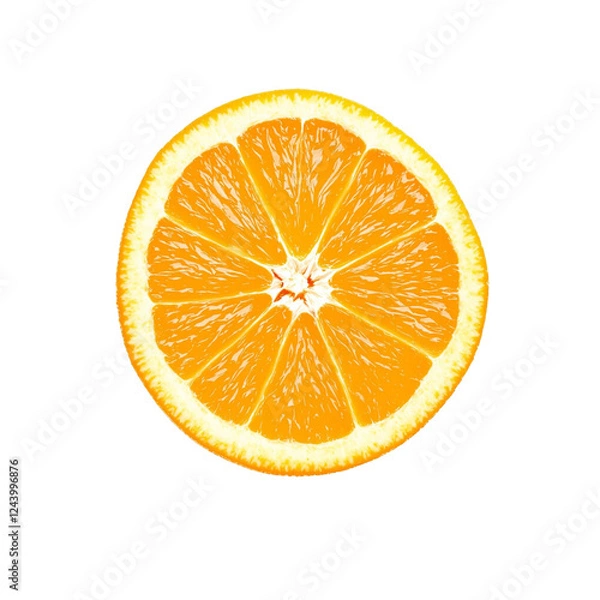 Obraz A slice of fresh tangerine fruit isolated on transparent background