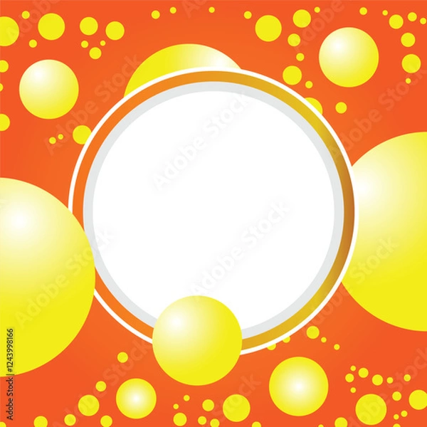 Fototapeta A yellow background with a white circle in the middle. The circle is surrounded by yellow circles