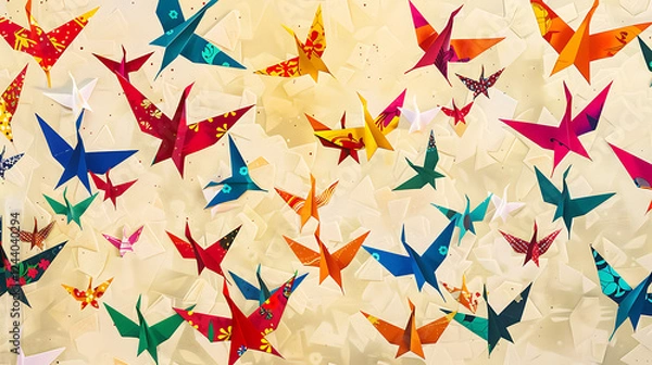 Obraz  new year card with Japanese patterns