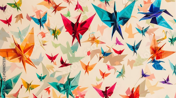 Obraz  new year card with Japanese patterns