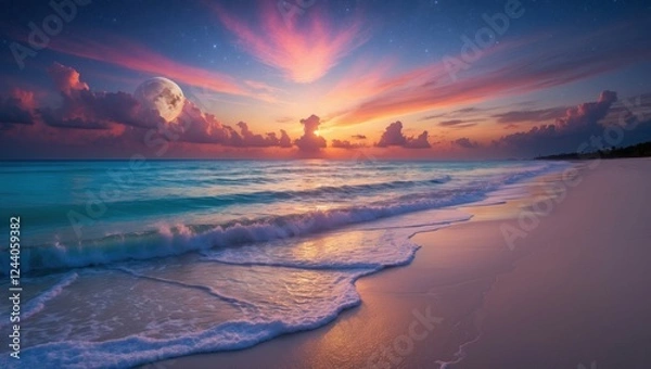 Obraz Wonderful wallpaper sun over the coast