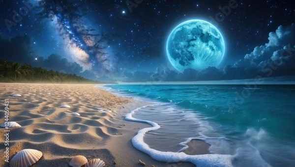 Obraz Beautiful sea and planets