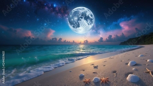 Obraz Beautiful sea and planets