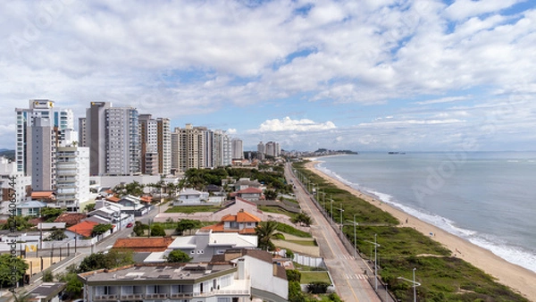 Fototapeta drone view from piçarras beach santa catarina