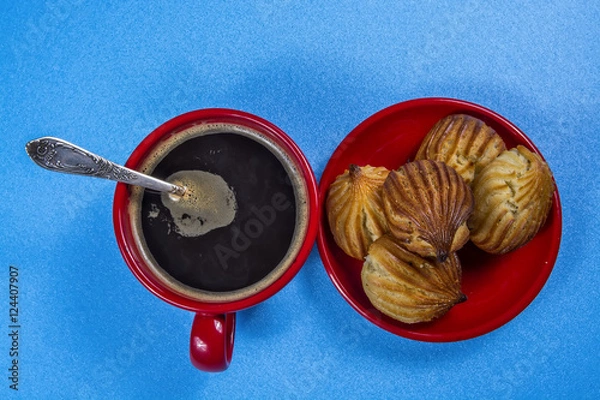 Fototapeta эклеры и кофе 