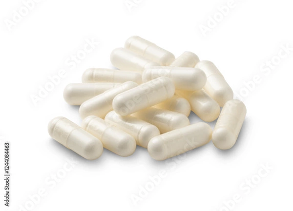 Fototapeta Capsules dietary supplement isolated on a transparent background