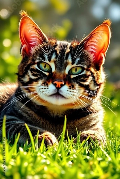 Obraz cat on the lawn