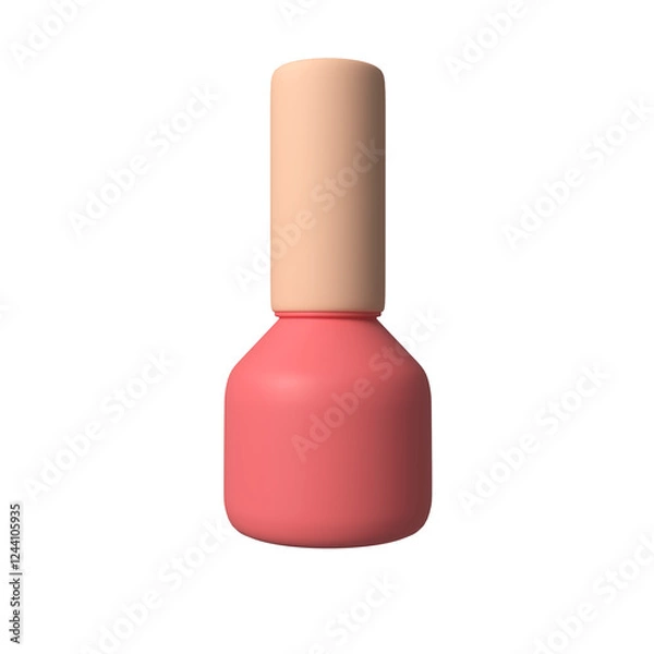 Fototapeta Nail polish bottle. Design element for beauty salon, web design, stickers. 3d rendering