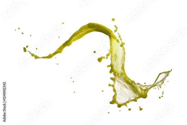 Obraz Green matcha splash on white background, studio shot